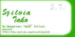 szilvia tako business card